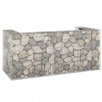 vidaXL Gabion Wall for Garbage Bins Galvanised Steel 254x100x110 cm