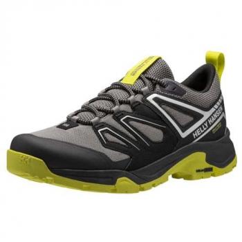 Zapatillas de senderismo Helly Hansen Stalheim HT, características: color gris con detalles en amarillo neón, talla 42.5 EU, diseño adecuado para trekking y actividades al aire libre