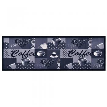 Alfombra de cocina lavable azul café 45x150 cm