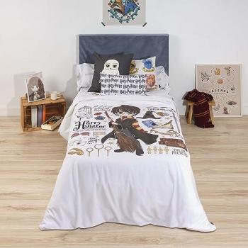 Funda Nórdica Harry Potter I Love Magic 100% Algodón Multicolor con Botones para Cama de 80 (140 x 200 cm)