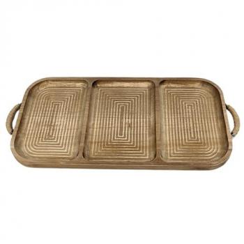 Bandeja Romimex Natural Madera 55 x 2 x 26 cm