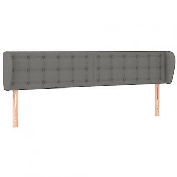 Cabecero Tapizado de Tela Gris Oscuro con Orejas 183x16x78/88 cm