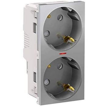 Schneider NU306730AS Schuko doble RAPTOR con piloto