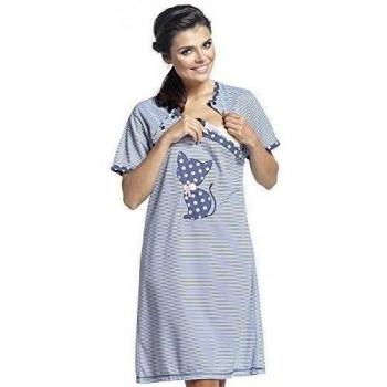 Zeta Ville - Premamá camisón lactancia bordado estampado de rayas - mujer - 891c