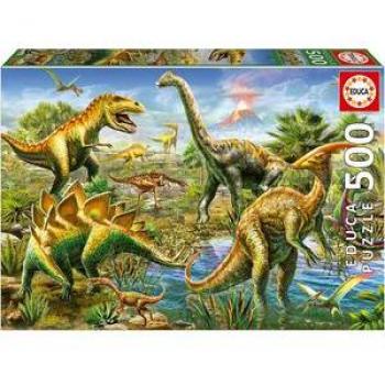 Puzzle 500 Piezas Patio Jurásico - Educapuzzle para Adultos, temática jurásica, incluye 500 piezas de alta calidad y diseño detallado