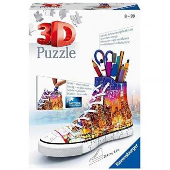 Puzzle 3D Sneaker Skyline Ravensburger - 108 Piezas y Organizador de Escritorio para Niños a Partir de 8 Años