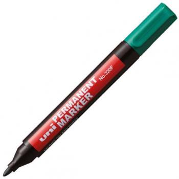 Marcador Permanente UNI No.320F - Punta Cónica 1-3mm - Resistente al Agua - Sin Xileno - Color Negro - Pack de 12 unidades