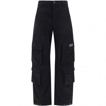 Golden Goose Black Cargo Trousers with Wrinkled Effect, Size 40, Female