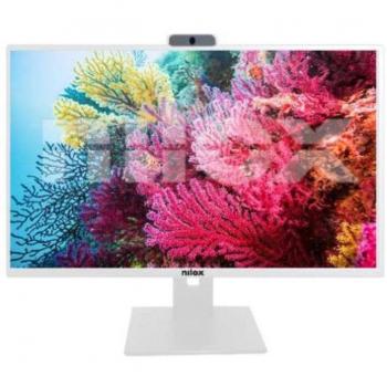 Nilox NXM24RWC01W 23.8 Full HD LED Monitor with Adjustable Webcam, Pivot Function, Multimedia HDMI and VGA - White