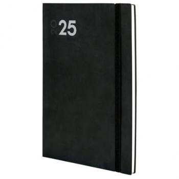 Agenda Dynamic Mara 2025 Negra, encuadernada, semana vista vertical, tamaño 165x240 mm, idioma catalán, duración de enero 2025 a diciembre 2025 (12 meses), multilingüe