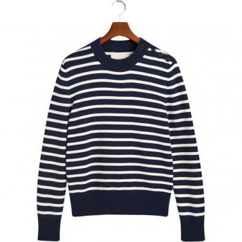 Gant Breton Shiny Striped Round-Neck Sweater