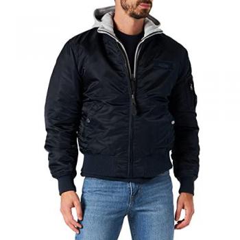 Alpha Industries MA-1 D-Tec Bomber Jacket with Hood - Men's XXXL, Blue