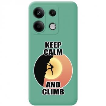 Funda Silicona Líquida Verde para Xiaomi Redmi Note 13 Pro 5G con Diseño de Hombre Escalador