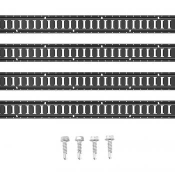 Mophorn VEVOR E Track Tie Down Rail Kit, 5' Steel Rails, 4 Pack, Secure Cargo & Heavy Loads Up to 2000 lbs, Heavy Duty Etrack Rails with Screws