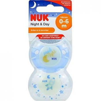 Chupete Silicona Nuk Noche T1 2 unidades