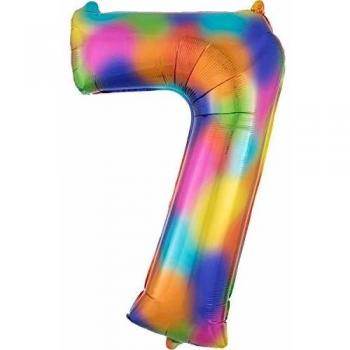Amscan International- Globo, Color s/shape: 7 rainbow splash, Small