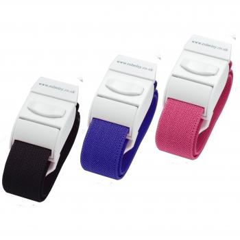 Rolseley - Set de 3 lazos hemostáticos en colores variados, para torniquetes, extracciones, NERO/BLU/PORPORA