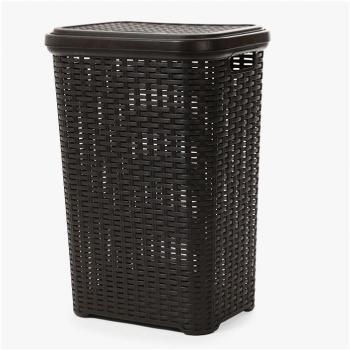 Plastic Forte Cesta de ropa pongotodo mimbre rattan Marrón 60 Litros