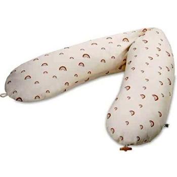 Almohada de lactancia orgánica Nappi Rainbow 190 cm, relleno de microperlas EPS, funda 100% algodón, certificado Öko-Tex® Standard 100