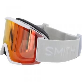 Máscara de Esquí Smith Squad S blanca con lente espejada ChromaPop Photochromic Red Mirror