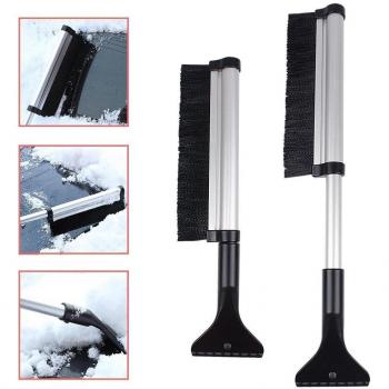 Removedor de nieve y hielo, cepillo de nieve ajustable y raspador de hielo para automóvil