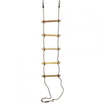 Swing King Escalera de cuerda 2521104 con 5 escalones madera