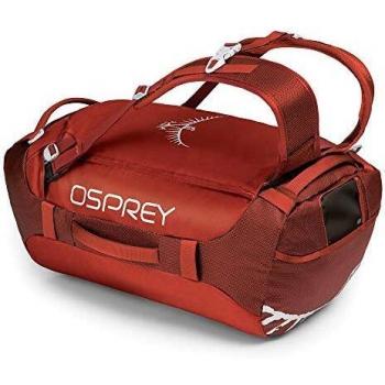 Osprey Transporter 40 Unisex Durable Duffel Travel Pack with Harness and Detachable Padded Shoulder Strap - Ruffian Red