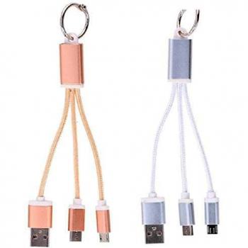 Cable USB 3 en 1 de 13 cm Grundig (Tipo C y Micro USB)