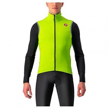 Chaleco cortavientos Castelli Perfetto RoS 2 para hombre, GORE-TEX INFINIUM™, color verde lima eléctrico, tamaño S