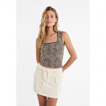 Stradivarius Cargo Mini Skirt - Ecru