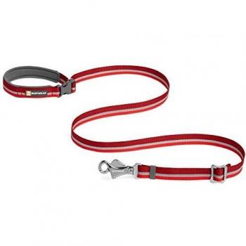 RUFFWEAR Crag Correa para Perro, Correa Cinturón o de Mano Reflectante y Ajustable, Rojo Cindercone