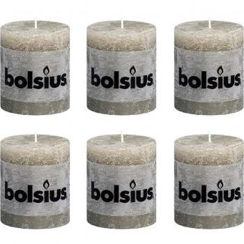 Bolsius - Vela cilíndrica de parafina, rústico, tamaño 8 cm, color gris guijarro