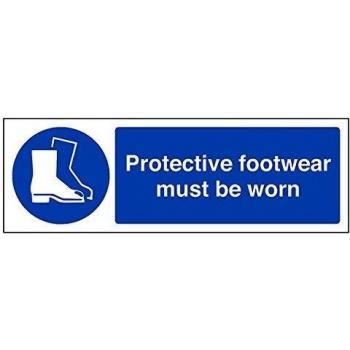 vsafety 41090 ax-rcalzado de protección debe llevarse de obligatorio EPI Sign, plástico rígido, paisaje, 300 mm x 100 mm, color azul