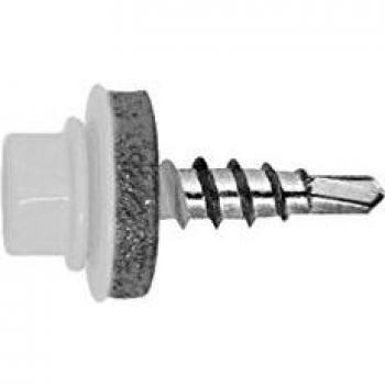 Index AFBL144835 - Tornillo punta broca reducida cubierta metal-madera + arandela P-14 4,8x35 RAL 9010