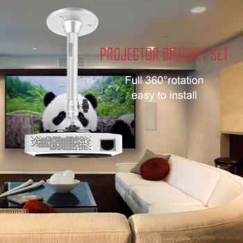 Soporte Giratorio 360 Grados para Mini Proyector de Aleación de Aluminio y Plástico Plata para Pared y Techo