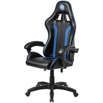 Silla Gaming Qubick Inter Serpiente Negra y Azul con Reclinación y Braccioli