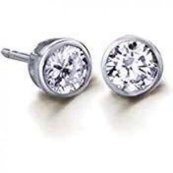 VIDAL & VIDAL Pendientes Plata baño Platino Circonitas