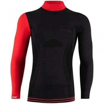 Lenz 6.0 Merino Long Sleeve Turtle Neck Undershirt - Black Red - Men's M