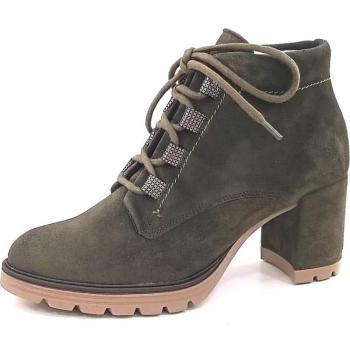Botines de Mujer Viguera Modelo 8144 en Ante Marrón con Tacón y Suela de Goma