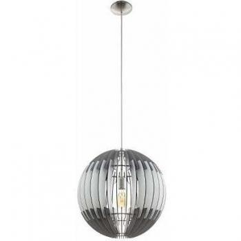 Lámpara Colgante Eglo Olmero Níquel Mate de Madera y Metal, 1 Bombilla E27, 50 cm
