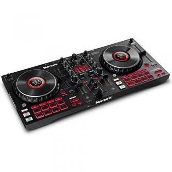 Numark Mixtrack Platinum FX - 4 Deck DJ Controller with DJ Mixer, Built-in Audio Interface, Jog Wheel Displays and FX Paddles