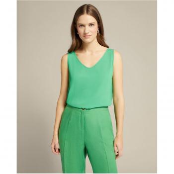 Top de Viscosa de Fibra Reciclada - Canotta Escote Suave V Ajuste Seco