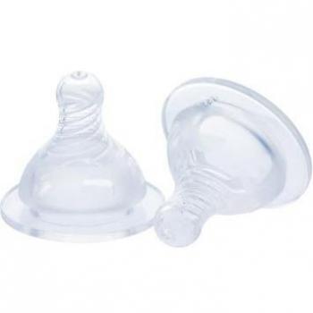Lola & Lykke® NaturalFlow Baby Bottle Teat 6+ Months, Silicone, Pack of 2