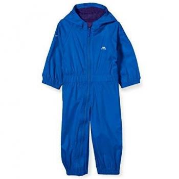 Trespass Botón Traje Impermeable con Capucha, Niños, Azul, 2/3 años