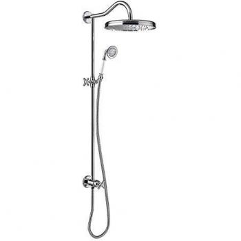 Conjunto ducha anticalcárea · Ducha fija Ø 310 mm. con rótula. · Ducha móvil anticalcárea. · Flexo doble engatillado. · Con toma de agua a pared.-24247602