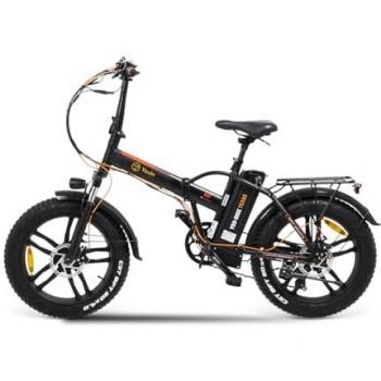 Bicicleta Eléctrica Plegable Youin Texas V3 Todoterreno 250W 20 Fat Negro/Naranja - Velocidad 25 km/h, Autonomía 45 km, Frenos de Disco