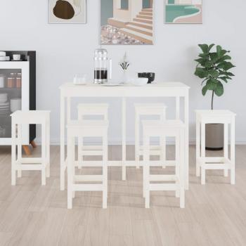Conjunto de barra de madera de pino sólido blanco 7 PCs