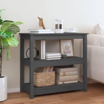 Consola gris de madera maciza de pino 80x40x74 cm