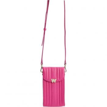Wolf Mimi Leather Pink Phone and Headphone Bag
