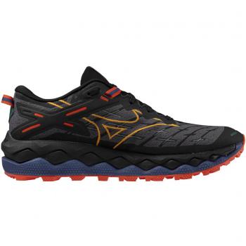 Zapatillas de trail Mizuno Wave Mujin 10 hombre negro naranja, talla 40.5, diseño ligero y transpirable, suela con agarre en terrenos difíciles, tecnología de amortiguación Wave para mayor comodidad y estabilidad